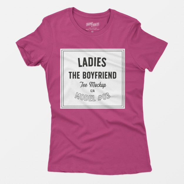 Free Ladies The Boyfriend Tee Mockup 03 Psd