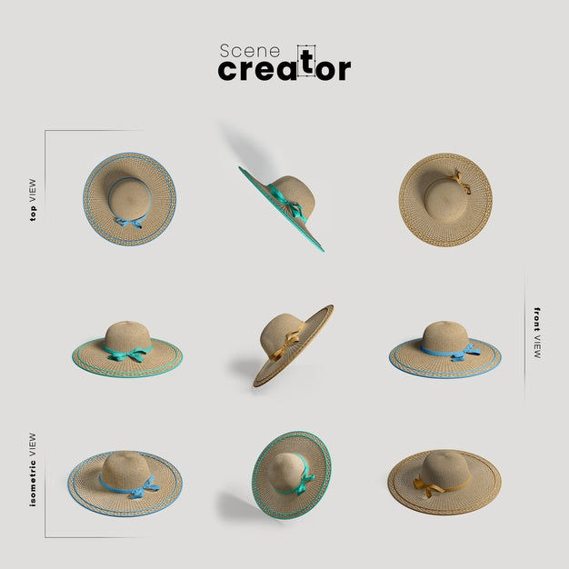 Free Lady Hat View Of Spring Scene Creator Psd