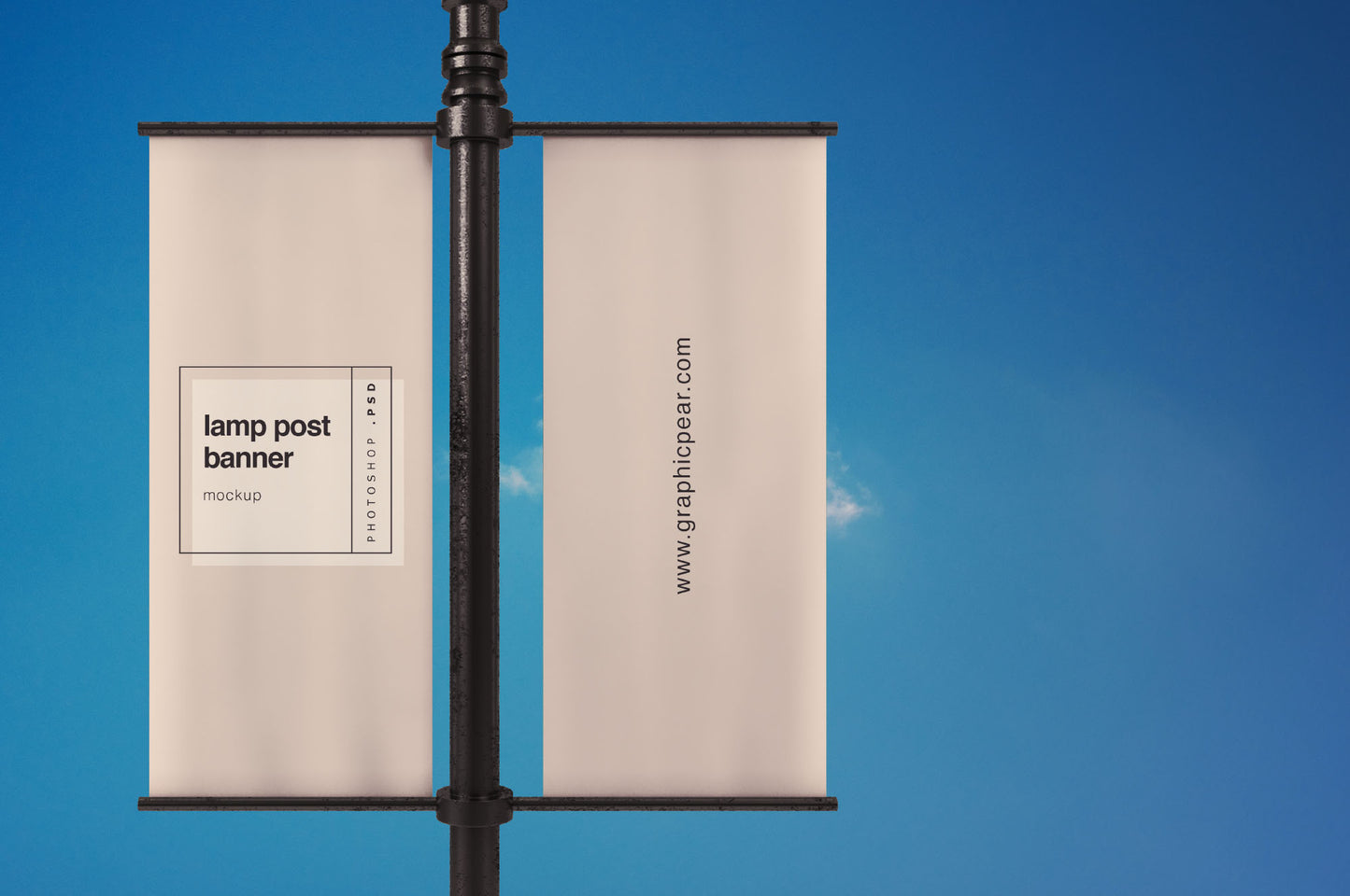 Free Lamp Post Banner Mockup