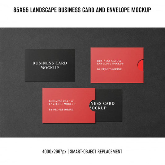 Free Landscape Business Card Mockup Psd