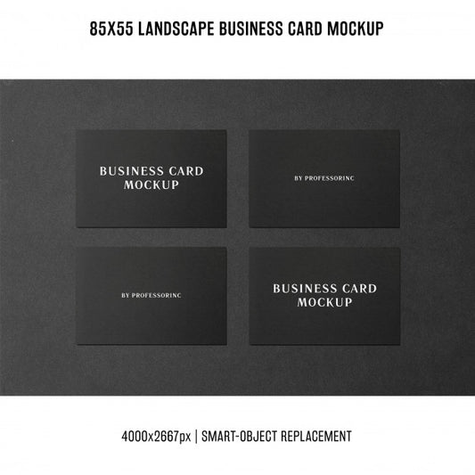 Free Landscape Business Card Mockup Psd