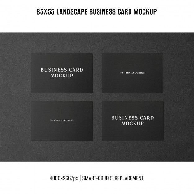 Free Landscape Business Card Mockup Psd