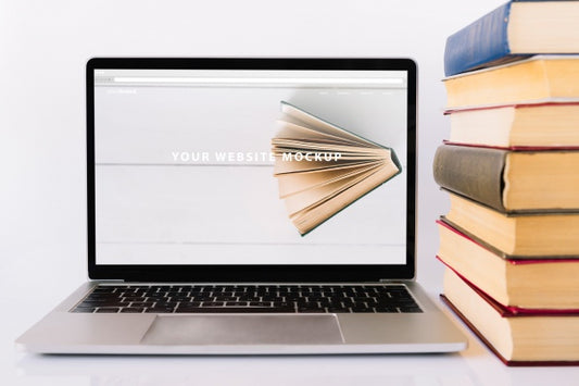 Free Laptop Mockup For Literacy Day Psd