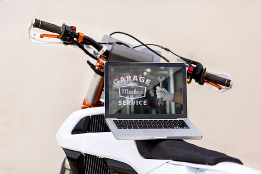 Free Laptop On A Motorcycle Psd