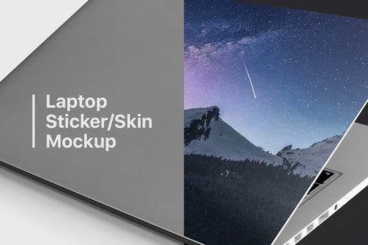 Free Laptop Sticker & Skin Mockup