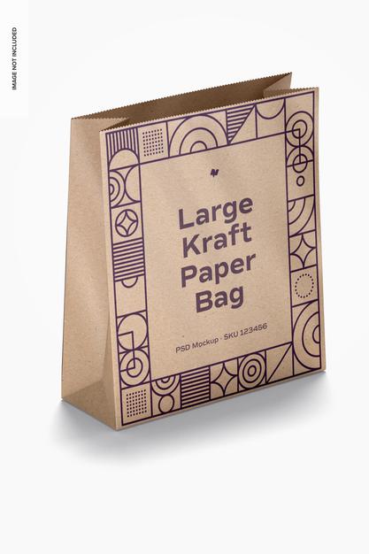 Free Large Kraft Paper Bag Mockup Psd