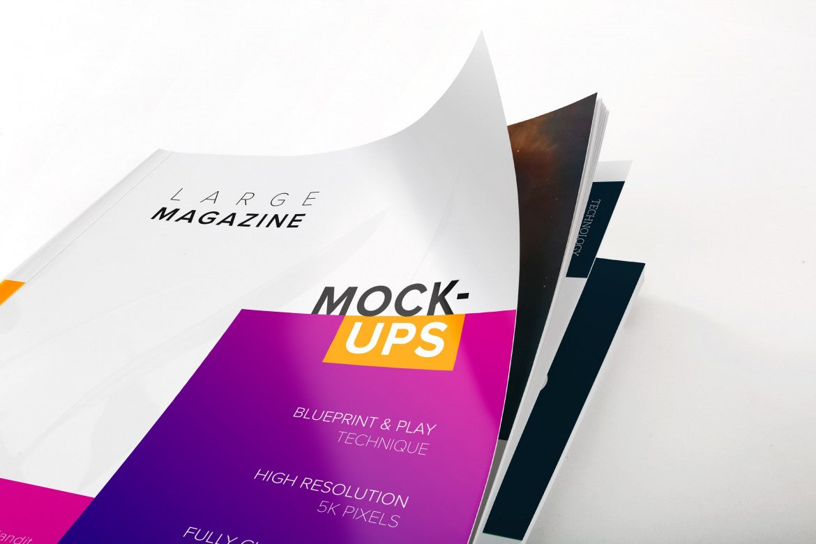 Free Large Magazine Cover Close Up View (Mockup)