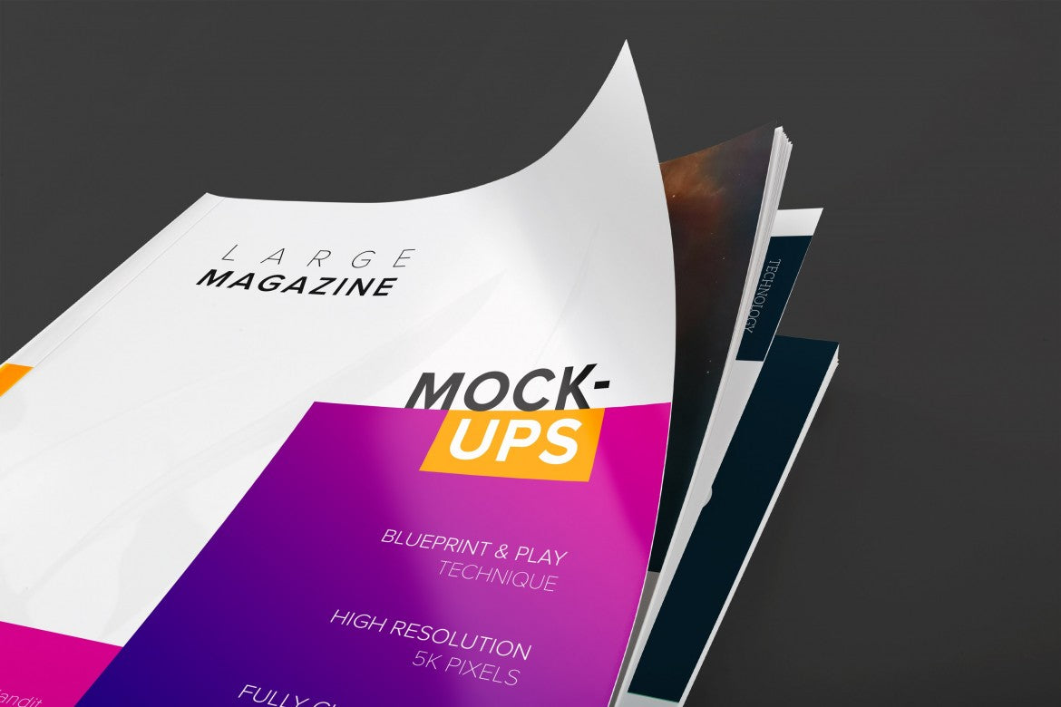 Free Large Magazine Cover Close Up View (Mockup)