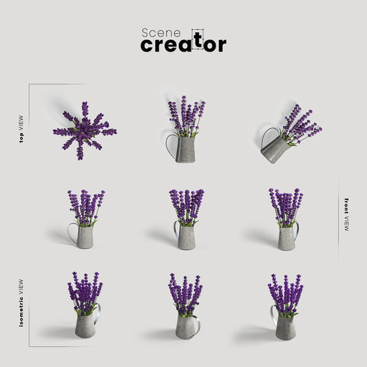 Free Lavender In Vase View Of Spring Scene Creator Psd