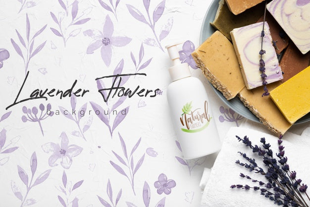 Free Lavender Soap Bars Background With Mock-Up Psd
