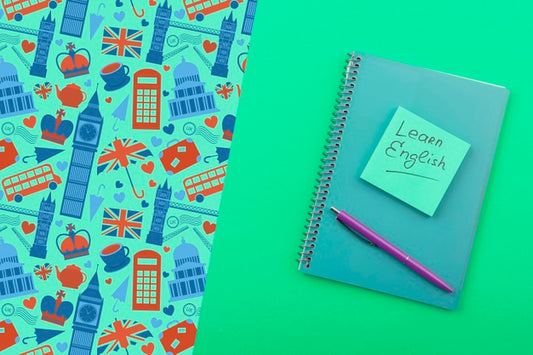 Free Learn English Sticky Note Mock-Up Psd