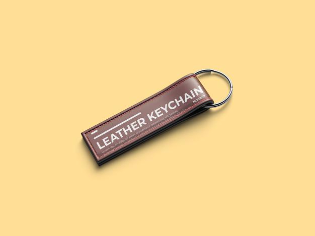 Free Leather Keychain Mockup Template Psd