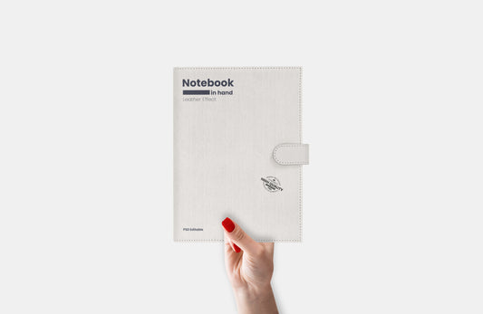 Free Leather Notebook In Hand Mockup