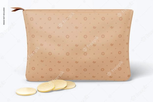 Free Leather Pouch Mockup, Front View Psd