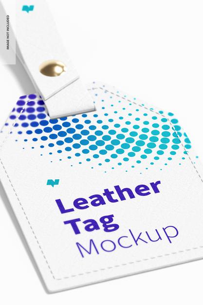 Free Leather Tags Mockup, Close Up Psd