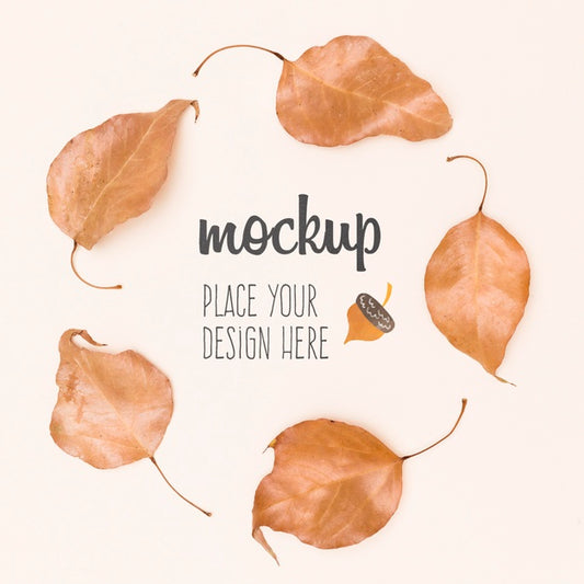 Free Leaves Composition Autumnal Mock-Up Psd
