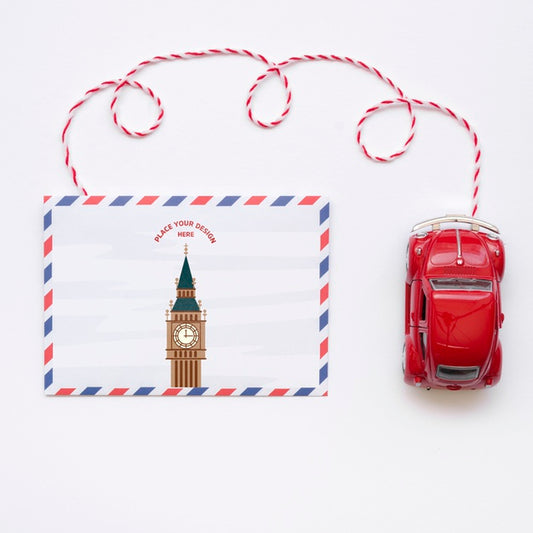 Free Let'S Go Travel Mock-Up And Car Toy Psd