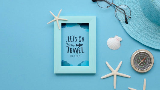 Free Let'S Go Travel Mock-Up And Frame Psd