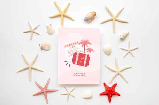 Free Let'S Go Travel Mock-Up And Sea Stars Psd