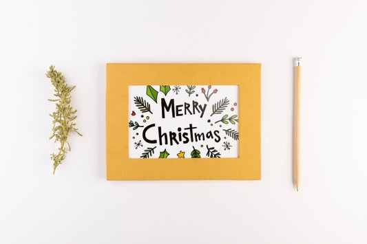 Free Letter Mockup With Christmas Concept Psd