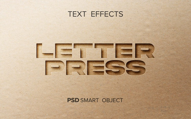 Free Letter Press Effect Mockup Psd