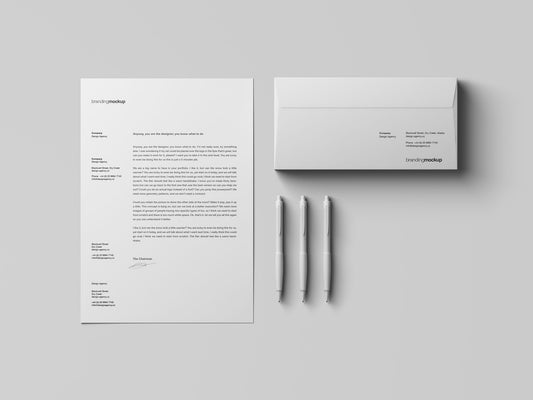 Free Letterhead / Envelope Branding Mockup