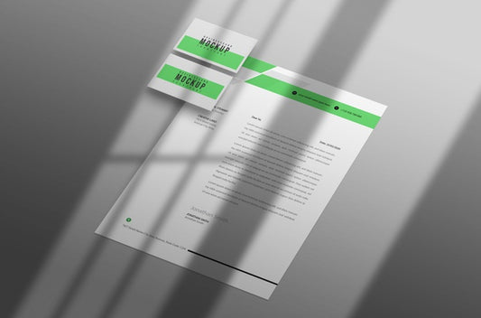 Free Letterhead With Business Card Mockup Psd Psd