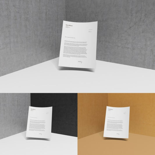 Free Letterhead With Different Backgrounds Mock Up Psd