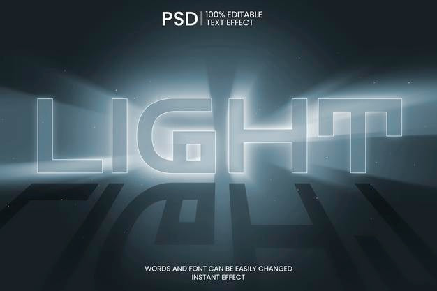 Free Light Text Effect Psd