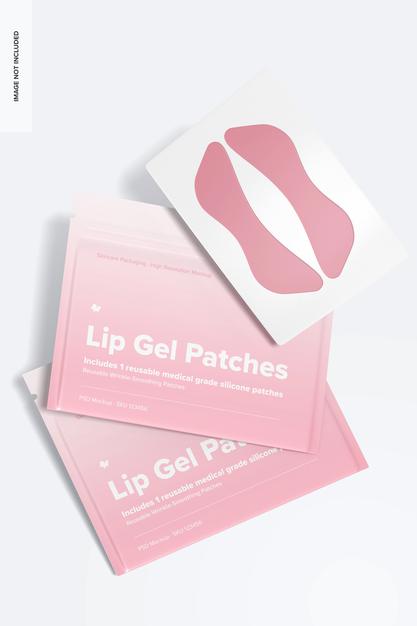 Free Lip Gel Patches Packaging Mockup Psd