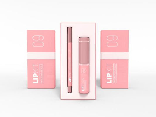 Free Lip Liner Lipstick Kit Box Packaging Mockup Psd