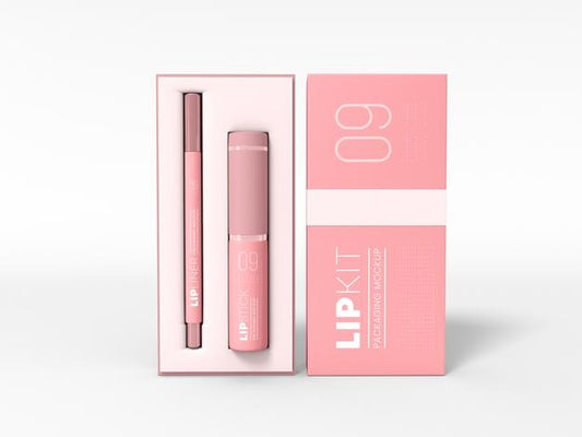 Free Lip Liner Lipstick Kit Box Packaging Mockup Psd