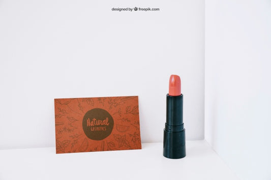 Free Lipstick And Card Mockup Psd