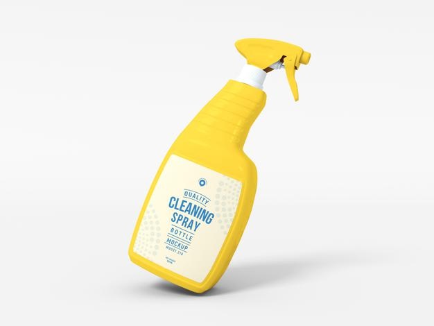 Free Liquid Cleaning Spray Bottle Mockup Psd