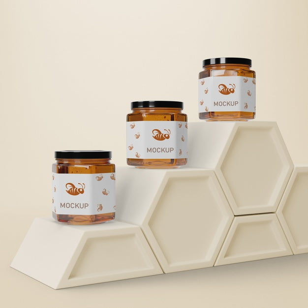 Free Liquid Honey In Jars On Table Psd