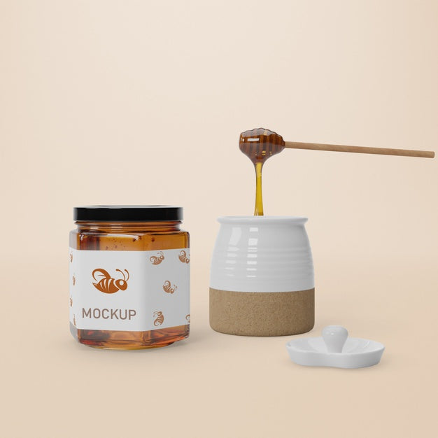 Free Liquid Honey In Jars Psd