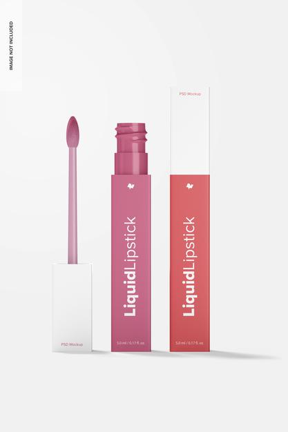Free Liquid Lipstick Tubes Mockup, Opened And Closed Psd