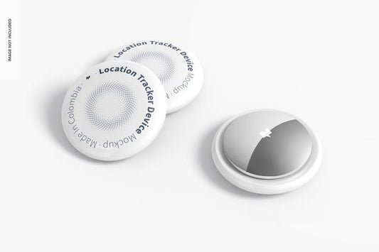 Free Location Tracker Device Mockup, Perspective View Psd