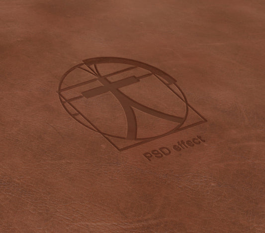 Free Logo Effect On Leather Mockup Psd