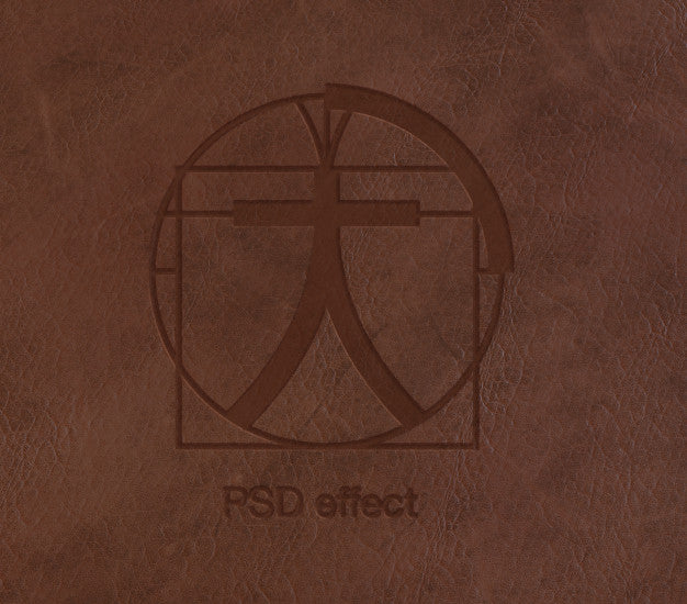Free Logo Effect On Leather Mockup Psd