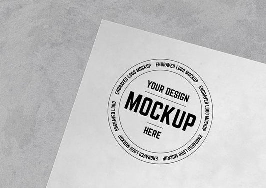 Free Logo Engraved Over Paper Surface Mockup Psd