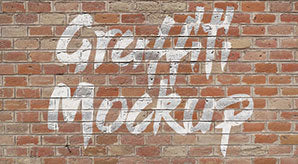 Free Logo & Graffiti Brick Wall Mock-Up Psd