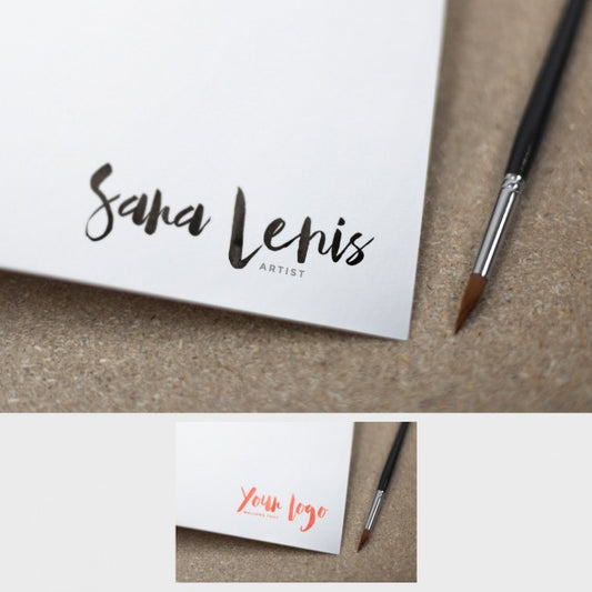 Free Logo Mock Up In Drawing Study Psd