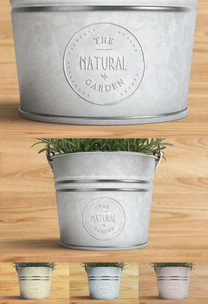 Free Logo Mock Up With Plant Psd