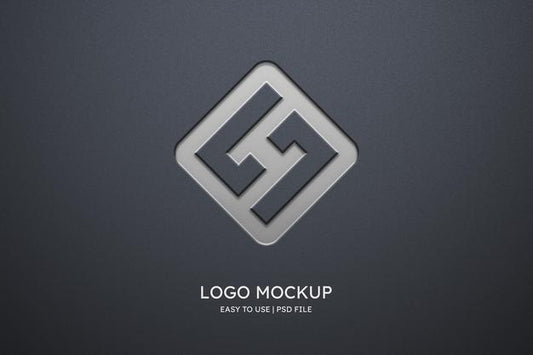 Free Logo Mockup On Grey Wall Psd