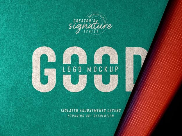 Free Logo Mockup On Light Cardboard Paper Texture Top View Psd