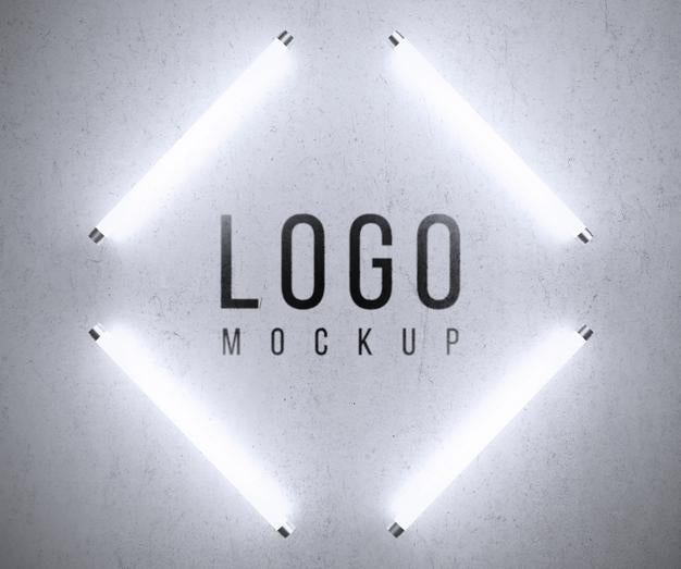Free Logo Mockup With Lights Psd
