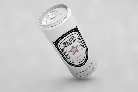 Free Long Beer Can Mock Up Psd