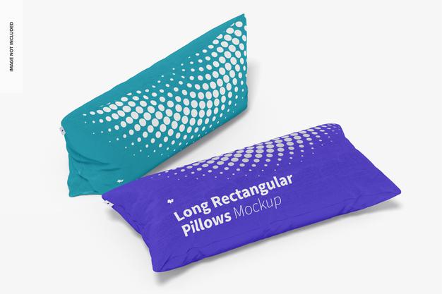 Free Long Rectangular Pillows Mockup Psd