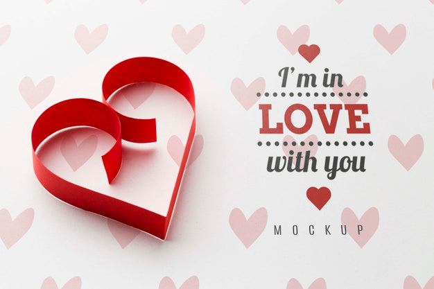 Free Love Concept Mock-Up With Heart Shape Psd